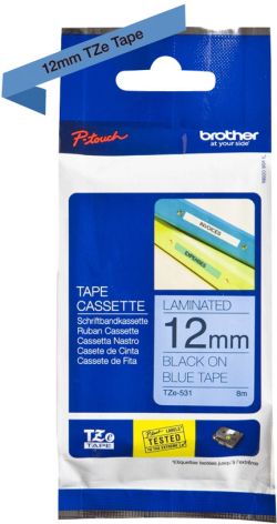 Касета за етикетен принтер BROTHER P-Touch TZE-531 black on blue 12mm