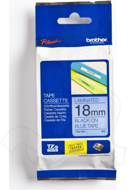 Касета за етикетен принтер BROTHER P-Touch TZE-541 black on blue 18mm