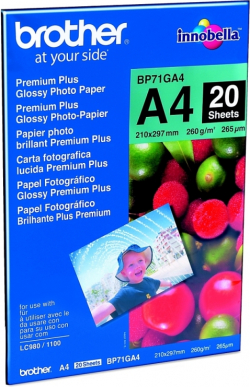 Хартия за принтер BROTHER glossy photo paper white 260g-m2 A4 20 sheets 1-pack