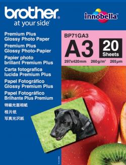 Аксесоар за принтер BROTHER BP-71GA3 Glossy photo inkjet 260g-m2 A3 20 sheets 1-pack