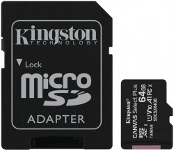 SD/флаш карта KINGSTON 64GB micSDH Canvas Plus 100R A1 C10