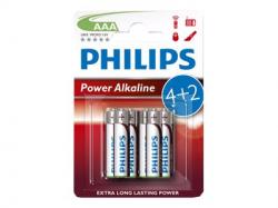 Батерия PHILIPS LR03P6BP-10 Batteries Power Alkaline AAA LR03 4+2 Pcs. Blister