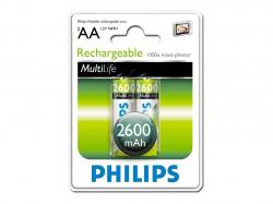 Батерия Philips Rechargeable battery HR6 AA, 2600 mAh, 2-blister