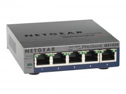 Комутатор/Суич NETGEAR 5-Port Gigabit Plus Ethernet Switch - Desktop - unmanaged - fanless