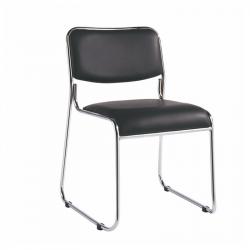 Посетителски стол RFG Axo M, екокожа, метална основа, до 120 kg, черен