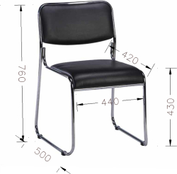 Посетителски стол RFG Axo M, екокожа, метална основа, до 120 kg, син