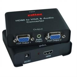 Кабел/адаптер HDMI to 2x VGA Multiplier, Roline 14.01.3526