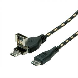 Кабел/адаптер Cable USB2.0 A+MicroB-MicroB, M-M, OTG, 1m, 11.02.8314