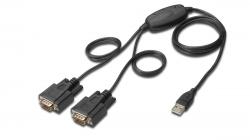 Кабел/адаптер DIGITUS DA-70158 :: USB 2.0 към 2x RS-232 кабел на най-ниска цени