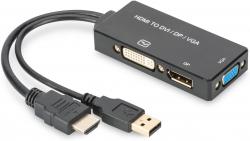 Кабел/адаптер ASSMANN AK-330403-002-S :: DIGITUS HDMI 3-in-1 конвертор