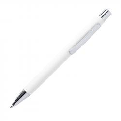 Office 1 Химикалка Draco Chrome, метална, бяла