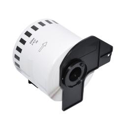 Касета за етикетен принтер Makki съвместими етикети Brother DK-22205 - 62mm x 30.48m, Black on White