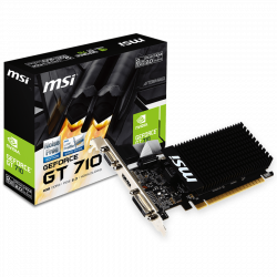 Видеокарта MSI Video Card NVidia GeForce GT 710, 2048MB DDR3, 64-bit, 12.8 GB-s, 1600 Mbps Effective Memory Speed, 954 MHz Clock, PCI Express 2.0, HDMI 1.4, Dual-link DVI-D, D-Sub, 300W Recommended PSU