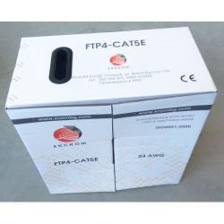 Инсталационен меден кабел  FTP CAT5e 24AWG CU Fluke, ETL certified - сив, кашон 305m