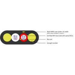 FTTH плосък кабел 24 влакна с FRP - 2000 метра