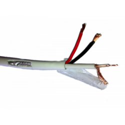 Коаксиален кабел Микрокоаксиален кабел RG59CU + 2x0,75mm Бял 100м