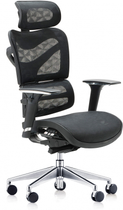 Ергономичен стол RFG TECH@MAX, Multi-function механизъм, до 250 kg, черен