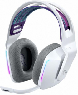 Геймърски слушалки Logitech G733 Lightspeed Wireless RGB, Микрофон, Бели