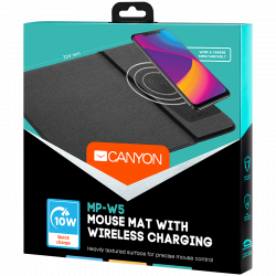 Подложка за мишка CANYON Mouse Mat with wireless charger, Input 5V-2A, 9V2A Output 5W-7.5W-10W