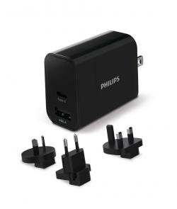Кабел/адаптер PHILIPS Universal travel charger for 2 USB devices