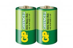Цинк карбонова батерия GP 14G-S2 Greencell, R14, 2 бр. в опаковка - Shrink, 1.5V