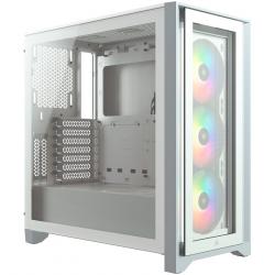 Кутия CORSAIR iCUE 4000X RGB Tempered Glass Mid-Tower ATX Case — White
