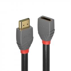 Кабел/адаптер LINDY LNY-36478 :: HDMI 2.0 кабел, Anthra Line, 4K, 60Hz, A-A, M-F, удължителен, 3.0 м