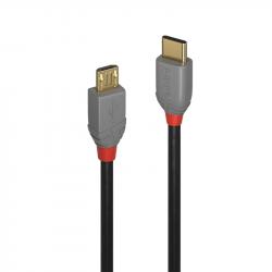 LINDY LNY-36892 :: USB 2.0 кабел, Anthra Line, Type C-Micro-B, M-M, черен, 2.0 м