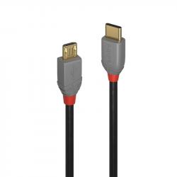 Кабел/адаптер LINDY LNY-36890 :: USB 2.0 кабел, Anthra Line, Type C-Micro-B, M-M, 0.5 м