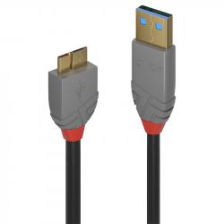 Кабел/адаптер LINDY LNY-36768 :: USB 3.0 кабел, Anthra Line,  Type A-Micro-B, M-M, 3.0 м
