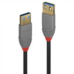 Кабел/адаптер LINDY LNY-36763 :: USB 3.1 Gen1 кабел, Anthra Line,  Type A-А, M-F, удължителен, 3.0 м