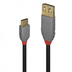 Кабел/адаптер LINDY LNY-36897 :: Адаптер-кабел, Anthra Line, USB 2.0, Type C-A, M-F 0.15 м 
