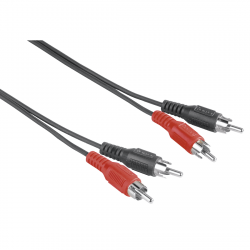Кабел/адаптер Аудио кабел HAMA, 2 x Чинч - 2 x Чинч, 1.5м, Черен