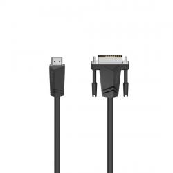 Кабел HAMA 205018, HDMI мъжко - DVI-D мъжко, 1.5 м, Екраниран, Черен