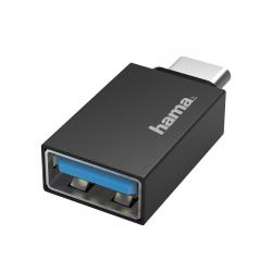 Кабел/адаптер Адаптер HAMA OTG USB-C мъжко-USB 3.2 Gen 1 A женско, 5Gbit-s Черен