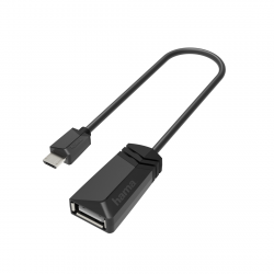 Кабел HAMA, USB 2.0 OTG micro USB - женско USB 2.0, 480 Mbit-s, Черен