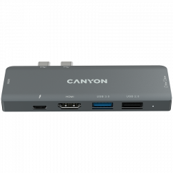 Докинг станция Canyon DS-05B Multiport Docking Station with 7 port, Space gray, 104*42*11mm