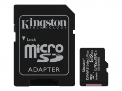 SD/флаш карта KINGSTON 512GB microSDXC Canvas Select Plus 100R A1 C10 Card + ADP