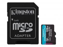 SD/флаш карта KINGSTON 128GB microSDXC Canvas Go Plus 170R A2 U3 V30 Card + ADP
