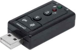 Аудио карта MANHATTAN 152341 :: Hi-Speed USB 2.0 3D звукова карта, 7.1 канална