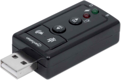 Аудио карта MANHATTAN 152341: Hi-Speed USB 2.0 3D звукова карта, 7.1 канална