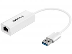 Мрежова карта/адаптер SANDBERG SNB-133-90 :: USB 3.0 мрежова карта Sandberg Gigabit 10-100-1000 Mbps
