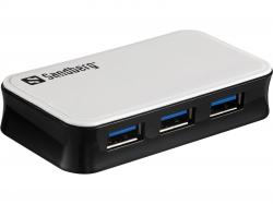 USB Хъб SANDBERG SNB-133-72 :: USB 3.0 Hub Sandberg, 4 порта