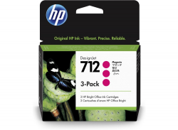 Касета с мастило HP 712 Magenta Ink Cartridge 3-Pack на най-ниска цени