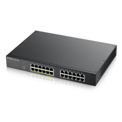 Комутатор/Суич ZyXEL GS1900-24, 24-port GbE L2, 12 Port PoE Smart Switch, rackmount, 130 Watt