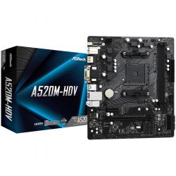 Дънна платка ASROCK Main Board Desktop A520M-HDV (AM4, 2xDDR4, PCIe 3.0 x16, mATX, retail)