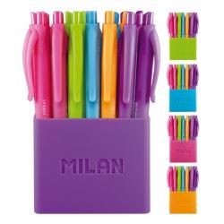 Канцеларски продукт Milan Химикалка P1 Touch, автоматична, 1.0 mm, асорти, 24 броя