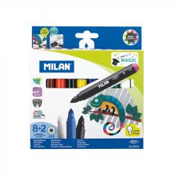 Канцеларски продукт Milan Флумастери Maxi Magic, 8 цвята и 2 магични