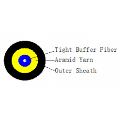 Инсталационен оптичен кабел FTTH TPU 1F G657A2, O.D. 3.0mm micro ADSS бял, 1км