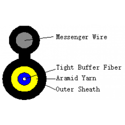 Инсталационен оптичен кабел FTTH TPU 1F+M G657A2, solid messenger 1,2mm - 1000 метра на най-ниска цени
